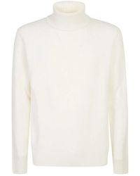 Roberto Collina - Truien & Vesten ,Wit ,Wol Witte Wollen Coltrui - Lyst