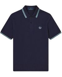 Fred Perry - Tops ,Blauw ,Katoen Original Twin Tipped Polo Ice - Lyst