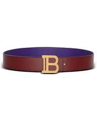 Balmain - Reversible leather B-Belt - Lyst