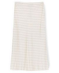 mötivi - Rokken ,Wit ,Satijn Polka Dot Satijnen Midi Rok - Lyst