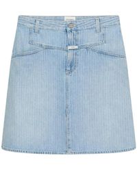 Closed - Rokken ,Blauw ,Katoen Stover-X Midi Rok - Lyst