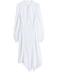 Lemaire - Kleedjes ,Wit ,Creased Bias Dress - Lyst