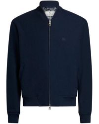 Etro - Jassen ,Blauw ,Katoen Blauw Katoenen Bomberjack Met Paisley Voering - Lyst