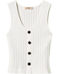 Twinset - Weißes Stricktop Mit Besonderen Details - Lyst