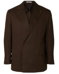 SELECTED - Jassen ,Bruin ,Relaxed Kim Double-Breasted Blazer - Lyst
