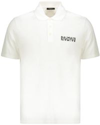 Balmain - Tops ,Wit ,Katoen Katoenen Polo Met Korte Mouwen - Lyst