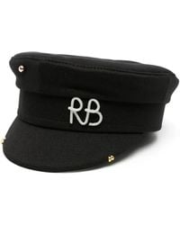 Ruslan Baginskiy - Schwarze Wollmischung Stud Detail Kappe - Lyst