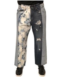 Dolce & Gabbana - Jeans ,Veelkleurig ,Denim Patchwork Straight Denim Jeans - Lyst