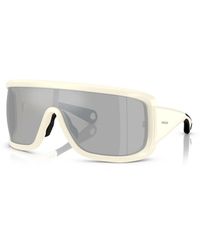 Moncler - Wit/Grijs Spiegel Zonnebril - Lyst
