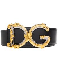 Dolce & Gabbana - Cintura in vitello con logo - Lyst