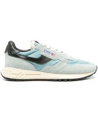 Autry - Schoenen ,Blauw ,Blauw/Zwart Leren Panel Sneakers - Lyst