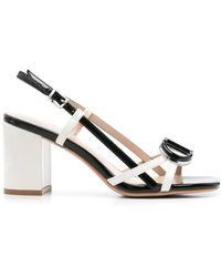 Twinset - Schwarze Slingback-Sandalen Mit Mittelhohem Absatz - Lyst