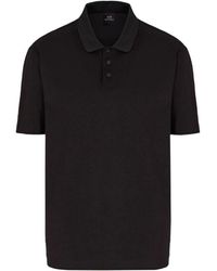 ARMANI EXCHANGE - Schwarzes Baumwoll-Poloshirt Mit Stickerei - Lyst