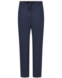 Franzese Collection - Blauwe Katoenen Trekkoordbroek Stijlvol - Lyst