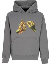 Propaganda - Hoodies & Sweatvesten ,Grijs ,Katoen Grijze Hoodie Met Kangoeroezak - Lyst