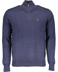 North Sails - Camicia di cotone blu con logo - Lyst