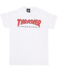 Thrasher - Tops ,Wit ,Katoen Wit/Rood Tee Korte Mouw Katoenen T-Shirt - Lyst
