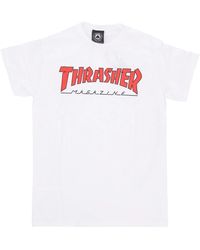 Thrasher - Tops ,Wit ,Katoen Wit/Rood Tee Korte Mouw Katoenen T-Shirt - Lyst