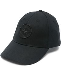 Stone Island - Accessoires ,Zwart ,Katoen Logo Baseball Cap - Lyst