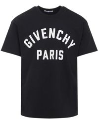 Givenchy - Tops ,Zwart ,Katoen Paris Patch T-Shirt - Lyst
