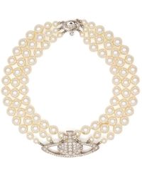 Vivienne Westwood - Collana orb in tonalità argento con perla - Lyst