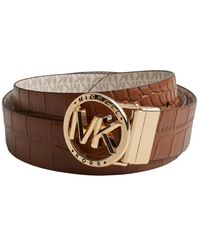 Michael Kors - Omkeerbare Riem Met Logo En Krokodillenprint - Lyst