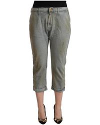 CYCLE - Jeans ,Grijs ,Katoen Grijze Skinny Cropped Broek - Lyst