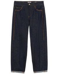 Oltre - Boyslim Jeans Mit Strasssteinen - Lyst