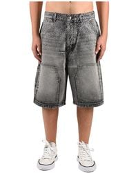 Ksubi - Korte Broeken ,Grijs ,Denim Maxx Operator Denim Short - Lyst