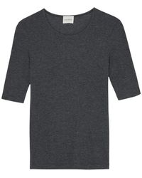 Closed - Tops ,Grijs ,Kasjmier Rib T-Shirt - Lyst