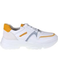 Gabor - Schoenen ,Wit ,Leer Witte Combi Leren Sneaker - Lyst