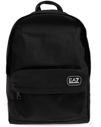 EA7 - Tassen ,Zwart ,Rugzak Met Logo Patch - Lyst