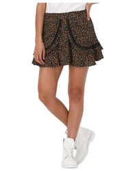 Colourful Rebel - Kleine Bloemen Mini Ruffle Rok - Lyst