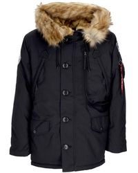 Alpha Industries - Lange Polarjas Zwart - Lyst