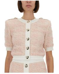 Balmain - Gebreid Vest Met Korte Mouwen - Lyst