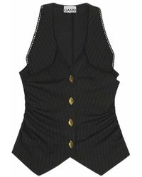 Vest f70806474 di Ganni in Nero Donna Abbigliamento da Giacche da Panciotti e gilet 