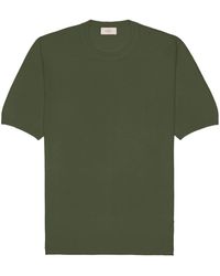 Altea - Leinen baumwolle grünes t-shirt - Lyst