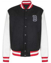 Balmain - Jassen ,Veelkleurig ,Wol Varsity Wol En Imitatie Leren Jas - Lyst