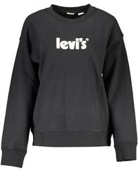 Levi's - Maglione in cotone nero con stampa logo - Lyst