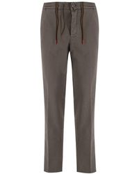 Kiton - Broeken ,Bruin ,Elegante Trekkoord Broek - Lyst