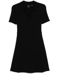 Pinko - Kleedjes ,Zwart ,Wol Casual Zwarte Wol Midi Jurk - Lyst