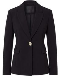Liu Jo - Jassen ,Zwart ,Leer Ottoman Jersey Blazer - Lyst