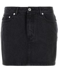A.P.C. - Rokken ,Zwart ,Denim Zwarte Denim Mini Rok - Lyst