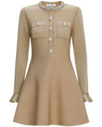 Self-Portrait - Kleedjes ,Geel ,Katoen Rs 26-206S-Gd Short Dress - Lyst