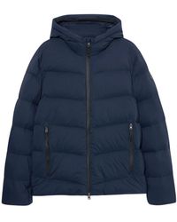 Brooks Brothers - Jassen ,Blauw ,Nylon Hooded Down Jacket - Lyst