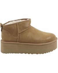 UGG - Schoenen ,Bruin ,Wol Classic Ultra Mini Platform Boot - Lyst
