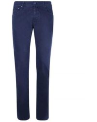 Jacob Cohen - Slim Blauwe Stretch Katoenen Broek - Lyst