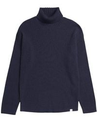 Norse Projects - Truien & Vesten ,Blauw ,Katoen Le Frey Wool Cotton Fisherman Sweater - Lyst