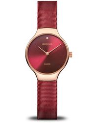 Bering - Accessoires ,Rood ,Dameshorloge Charity 26 Mm Armband Milanees 13326-Charity - Lyst