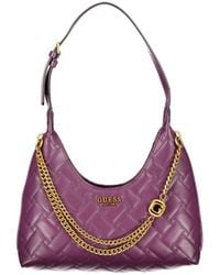 Guess - Lila gracelynn schultertasche mit reißverschluss - Lyst